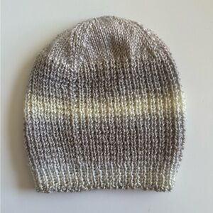 Elegant HandKnit Women's Beanie - Brown and Cream